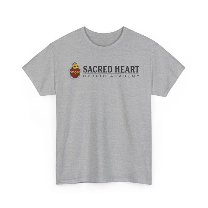 Sacred Heart - Front Horizontal logo & Back Circle Logo Tee, Unisex Cotton - Image 3